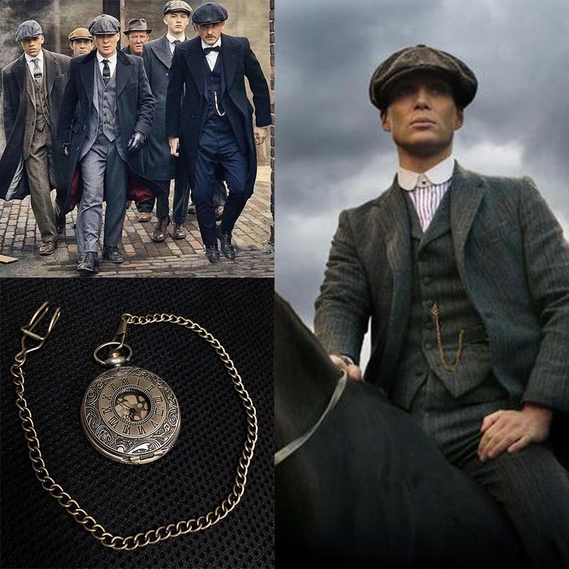 Vòng cổ Mặt Đồng Hồ Shelby Gang Dạng Lật Phong Cách Retro Đơn Giản Cho Nam Và Nữ