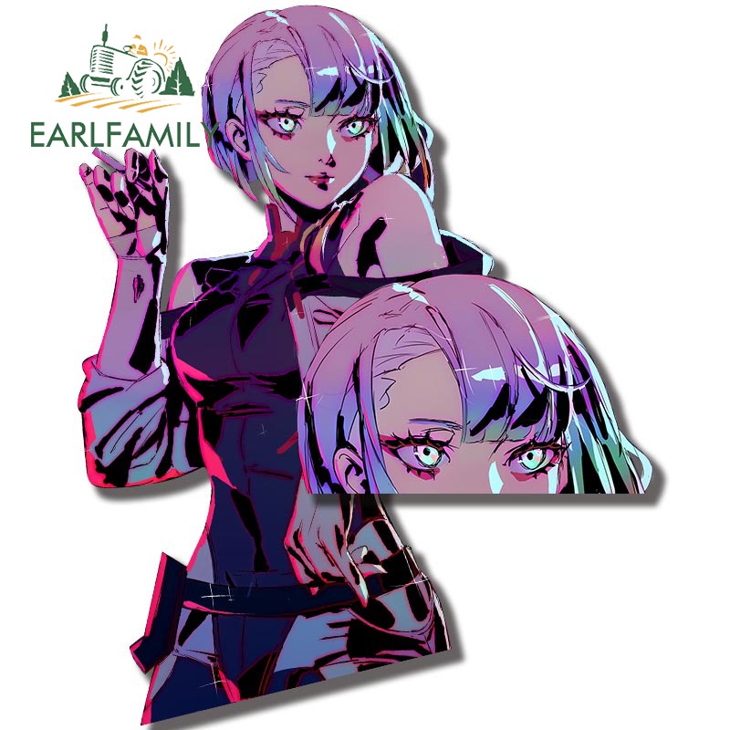 Đề Can Vinyl Dán Kính Chắn Gió Xe Hơi Laptop Họa Tiết Anime Cyberpunk Edgerunner 13cm Chống Thấm Nước