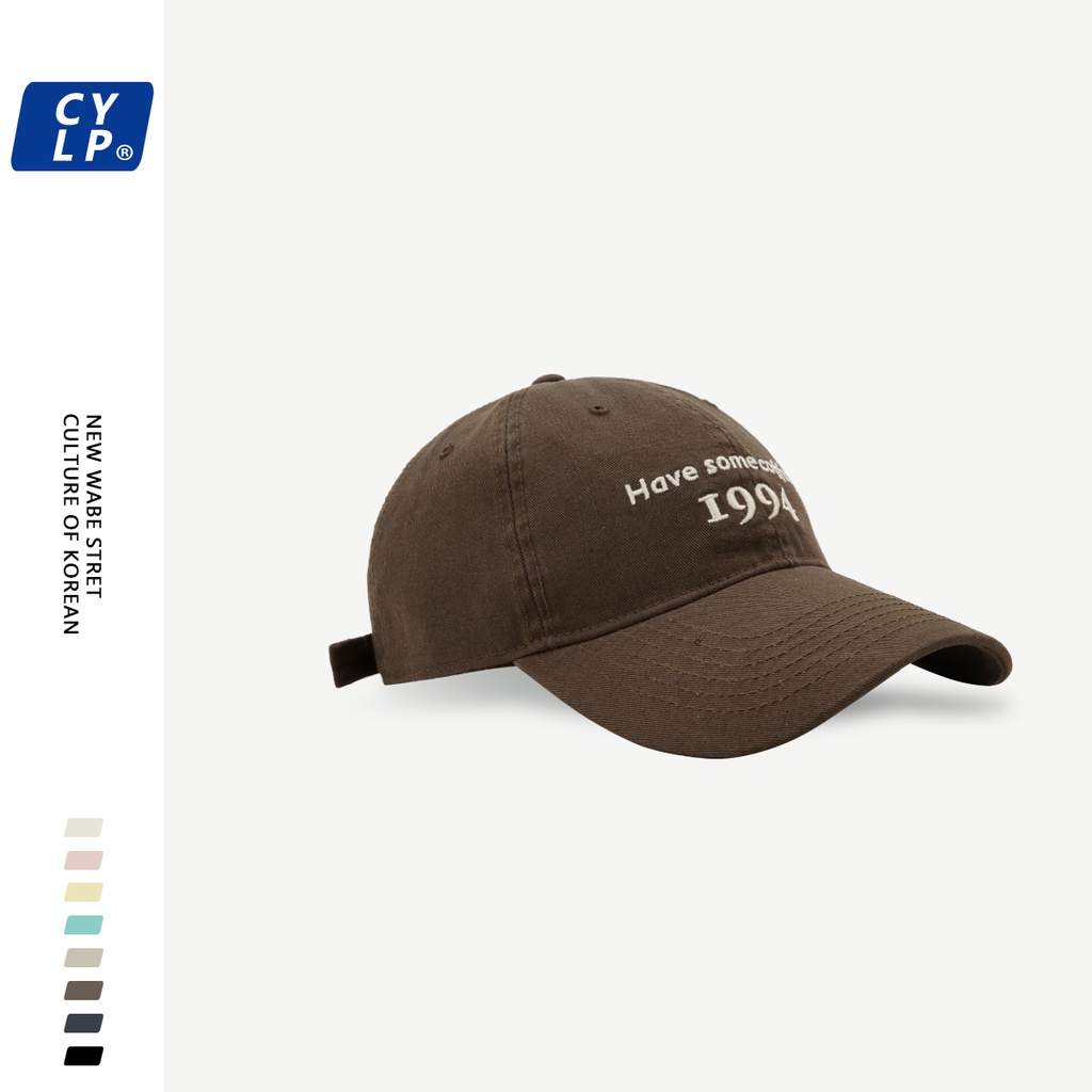 Mũ Lưỡi Trai Mềm Thêu Chữ Phong Cách Hàn Quốc 1994