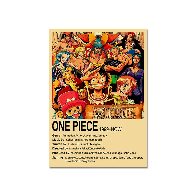 Tranh Giấy Kraft Treo Tường Họa Tiết Manga Cướp Biển Retro 42X30CM Trang Trí Phòng Ngủ / Nhà Cửa / Quán Bar