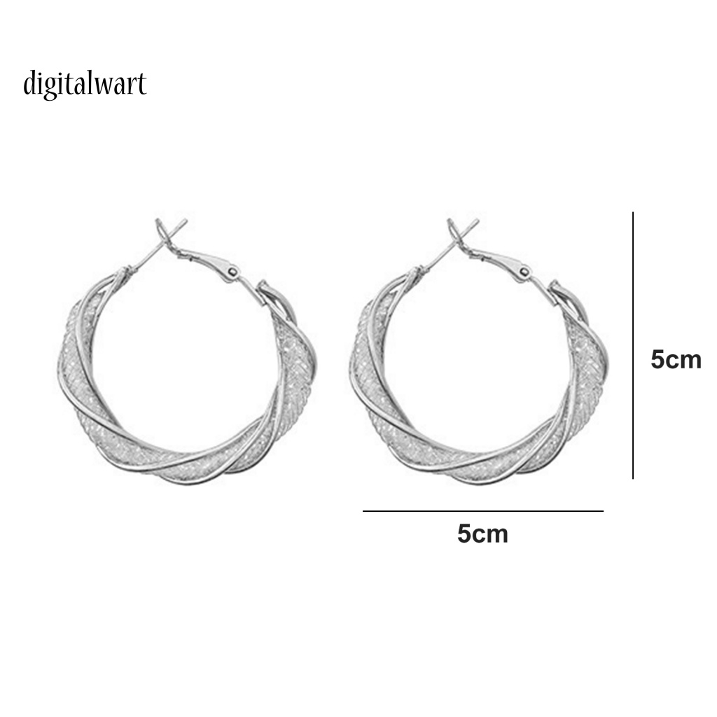 Kỹ Thuật Số| 1 Đôi Bông Tai Kim Loại Dạng Vòng Xoắn Hình Học Lớn Thời Trang