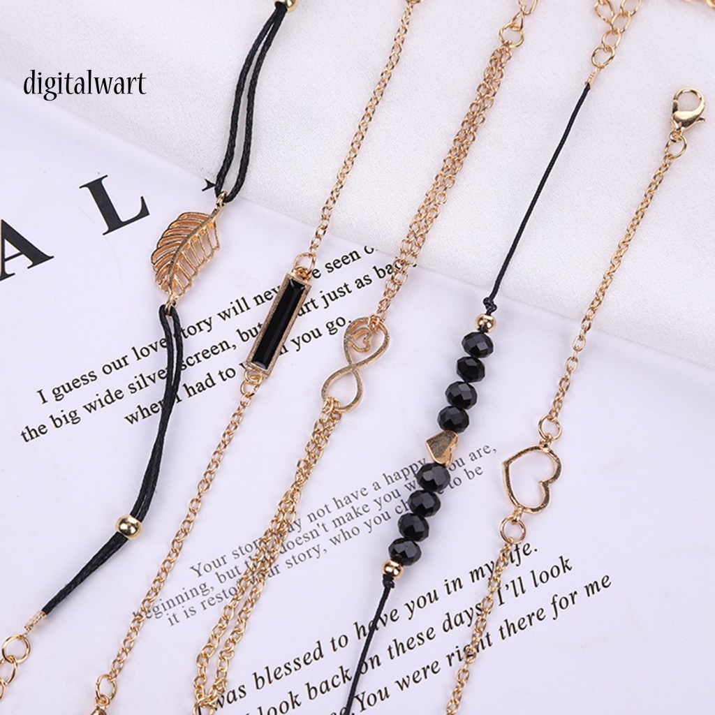Kỹ Thuật Số| Set 5 Vòng Tay Dây Nhiều Lớp Xâu Hạt Phong Cách Boho Thời Trang