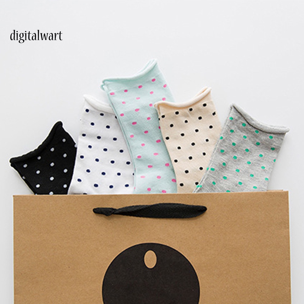 Kỹ Thuật Số| Tất Cổ Cao Hoạ Tiết Chấm Bi Thiết Kế Hợp Thời Trang Cho Nữ