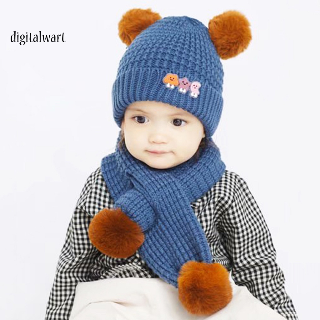 Kỹ Thuật Số| Set Mũ + Khăn Choàng Cổ Hoạ Tiết Trăng Sao Đáng Yêu Cho Bé Sự Bảo Vệ