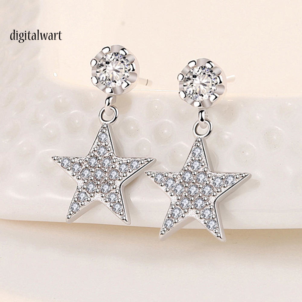 Kỹ Thuật Số| Bông Tai Ngôi Sao Năm Cánh Đính Đá Thời Trang