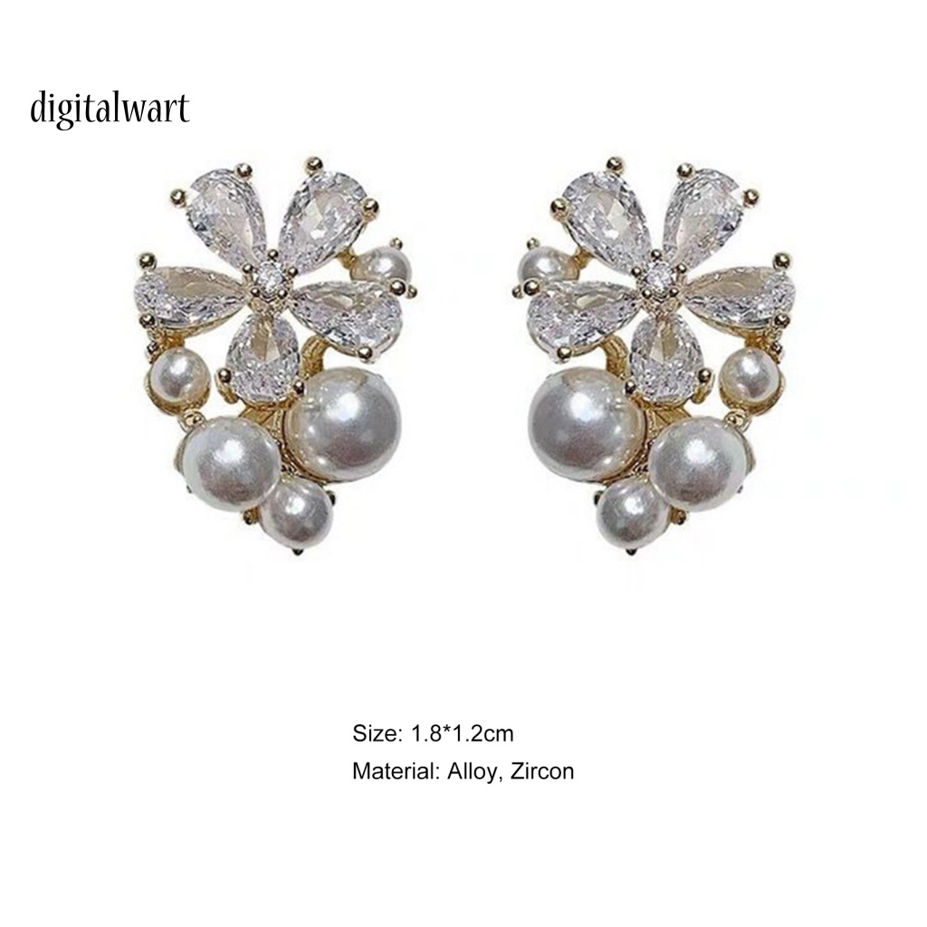 Kỹ Thuật Số| 1 Cặp Bông Tai Đinh Tán Bắt Mắt Bằng Hợp Kim Cứng Hình Bông Hoa Chống Dao Độc Đáo Thời Trang Cho Nữ