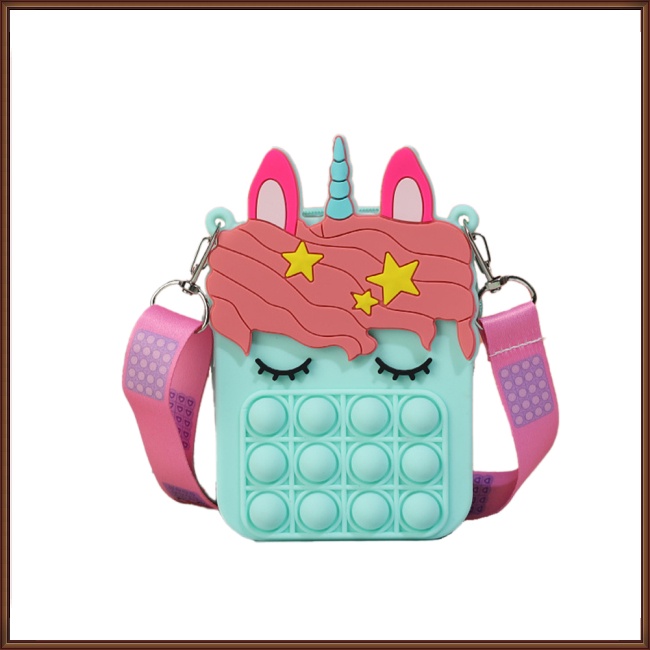 Túi Đựng Tiền Xu Có Khóa Kéo Họa Tiết Kỳ Lân Thời Trang Giúp Giảm Căng Thẳng