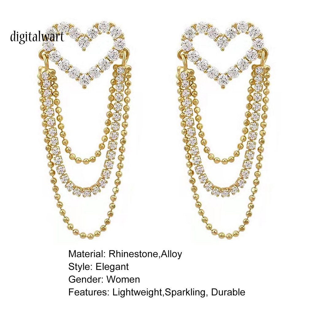 Kỹ Thuật Số| 1 Đôi Bông Tai Tua Rua Đính Đá Lấp Lánh Dành Cho Nữ