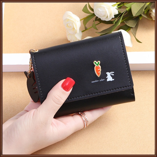 Ví Ngắn Gập Ba Đa Năng In Họa Tiết Động Vật Dễ Thương Thời Trang Cho Nữ