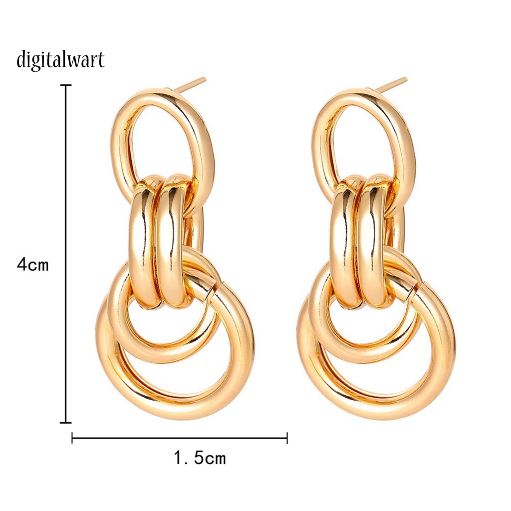 Kỹ Thuật Số| 1 Đôi Bông Tai Tròn Rỗng Bằng Kim Loại Phong Cách Vintage Dành Cho Nữ