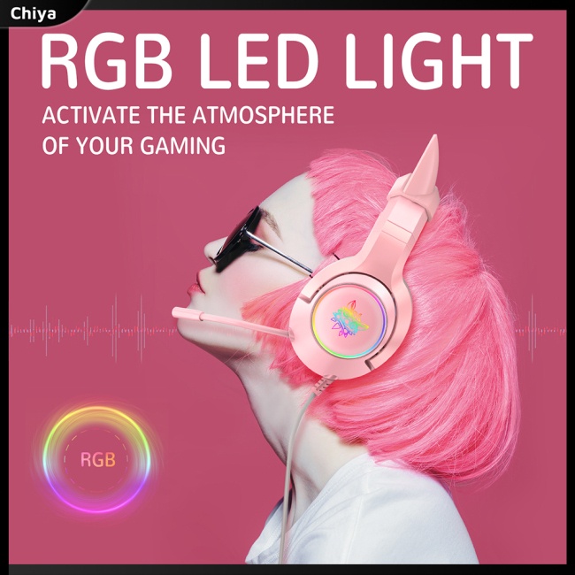 Tai Nghe Onikuma K9 Hình Tai Mèo Có Đèn Led Rgb Dùng Để Chơi Game