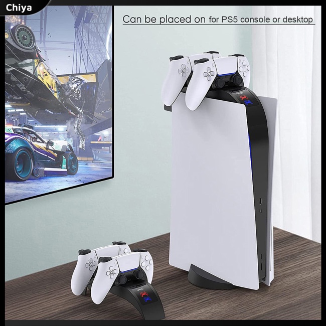 Bộ Sạc Nhanh Cho Tay Cầm Chơi Game Ps5 Có Đèn Led Hiển Thị