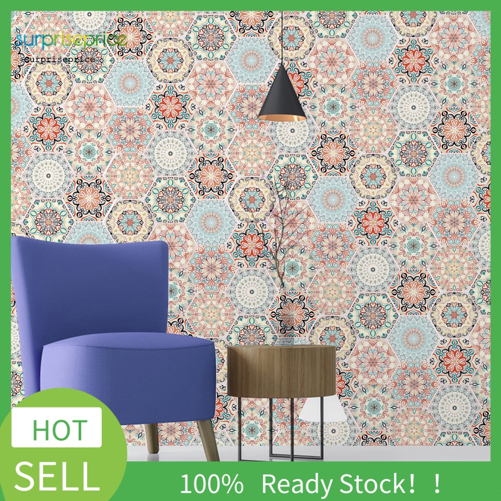 Set 10 Miếng Dán Sàn Nhà Chống Trượt Hình Lục Giác Bằng PVC