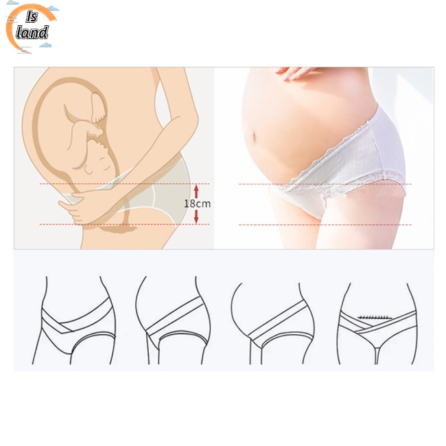 [IS] Quần Lót Tam Giác Lưng Thấp Thoáng Khí Màu Sắc Đơn Giản Cho Phụ Nữ Mang Thai