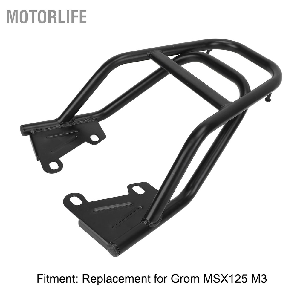 Motorlife Xe Máy Phía Sau Tay Vịn Giá Đỡ Hộp Đựng Đồ Sắt Đen Thay Thế Cho Grom MSX125 M3