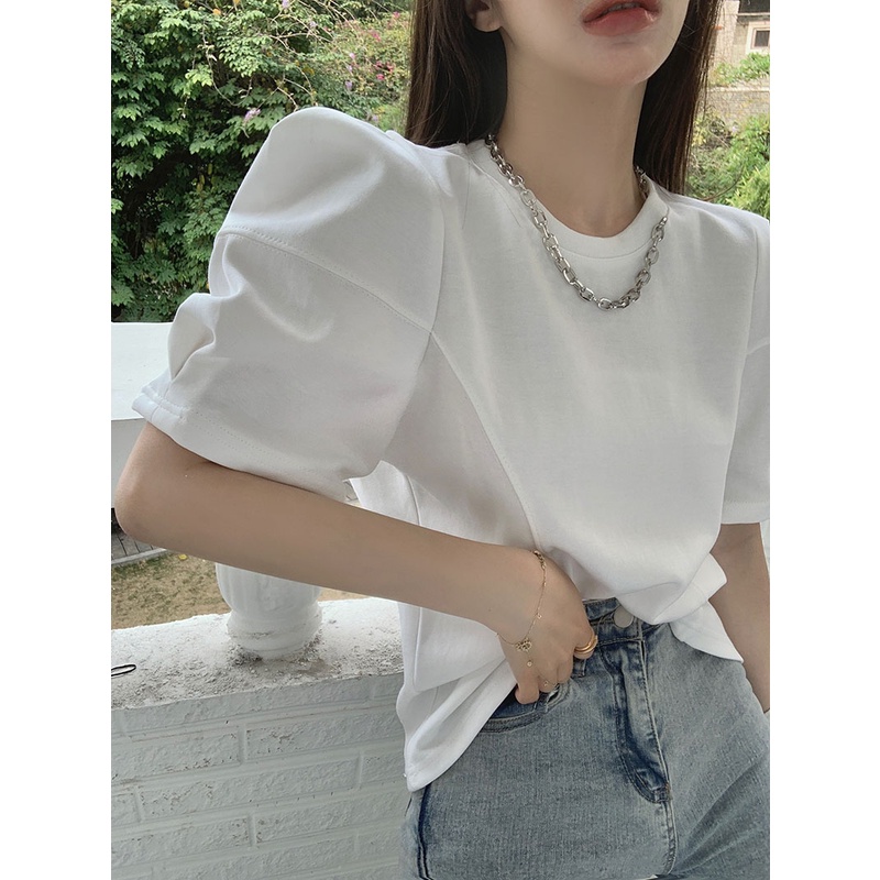 Áo Thun Tay Ngắn Dáng Rộng Phối Dây Xích Thời Trang Mùa Hè Cho Nữ