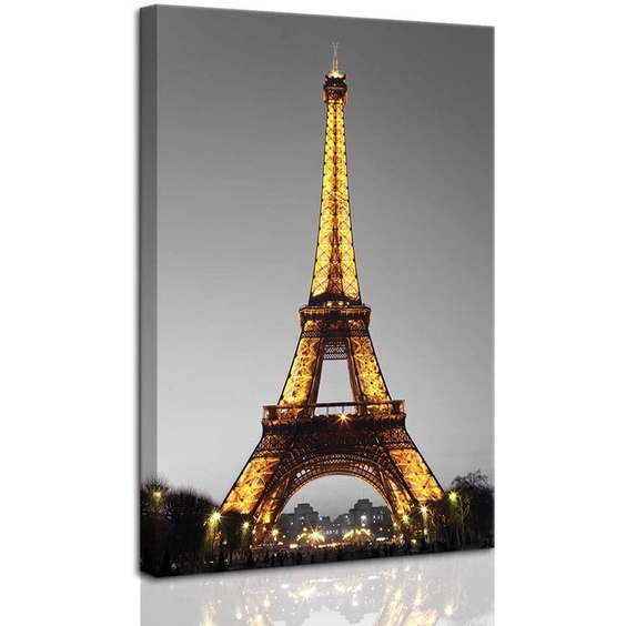 Tranh Vải Bạt Treo Tường In Hình Tháp Eiffel Thành Phố Paris Hiện Đại Trang Trí Nhà Cửa