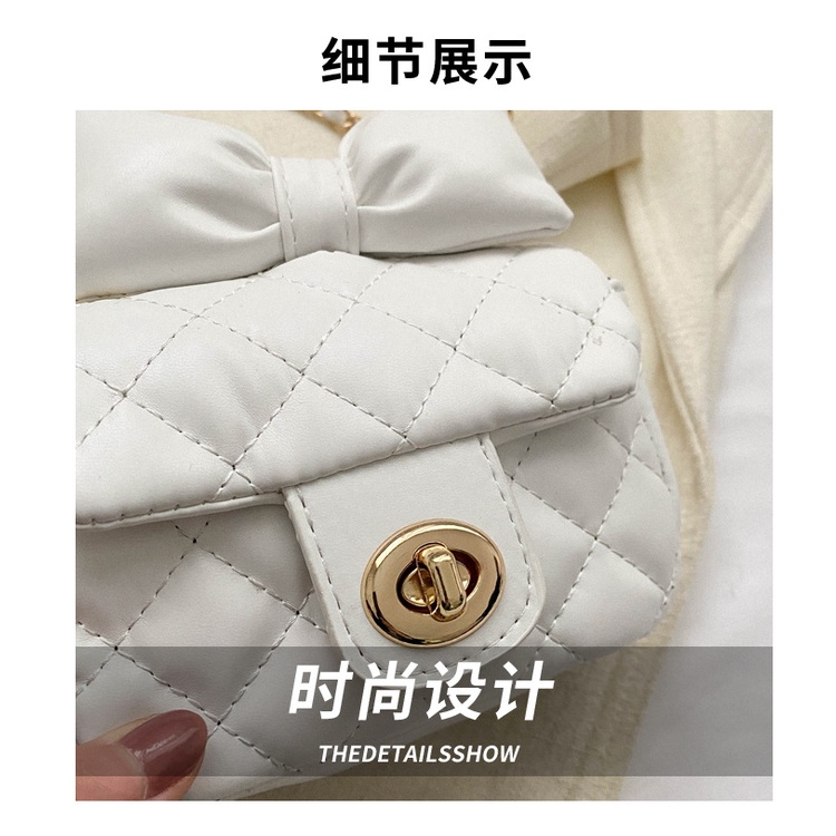 Túi Xách Đeo Vai Cỡ Nhỏ Phối Dây Xích Đính Nơ Thời Trang Xuân Hè 2023 Dành Cho Nữ