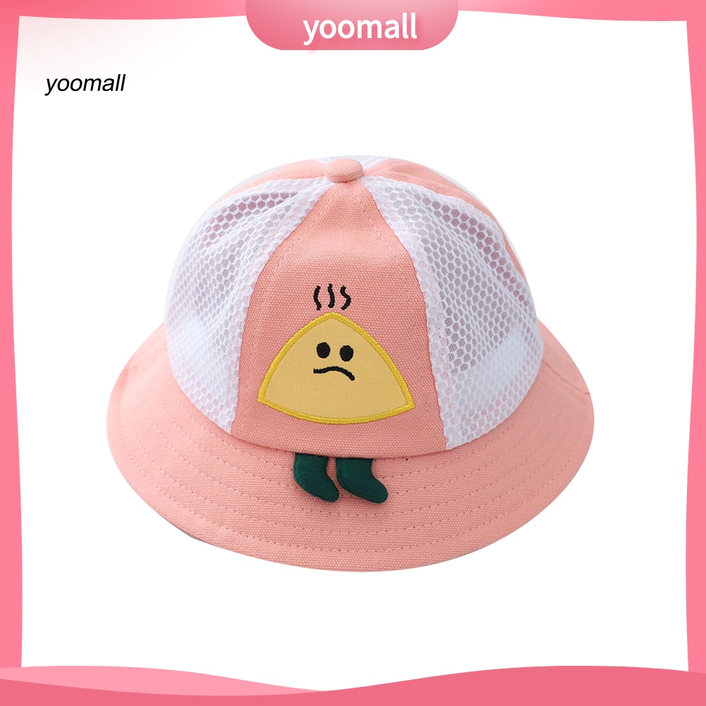 Mũ Tai Bèo Chống Nắng Phối Lưới Họa Tiết Hoạt Hình Thời Trang Mùa Hè Cho Bé