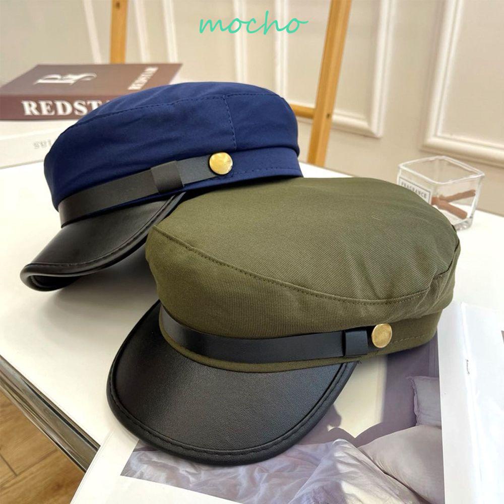 Mocho Mũ Beret Phẳng Cài Nút Kim Loại Cổ Điển Đường Phố Mùa Thu Và Mùa Đông