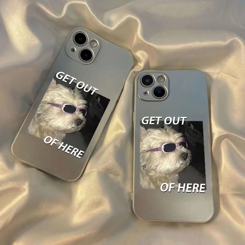 Ốp Điện Thoại Kính Viền TPU Dẻo Họa Tiết Chú Chó Đeo Kính Độc Đáo Cho IPhone 11 14 13 12 Pro XS Max XR X 8 + 7 6S Plus