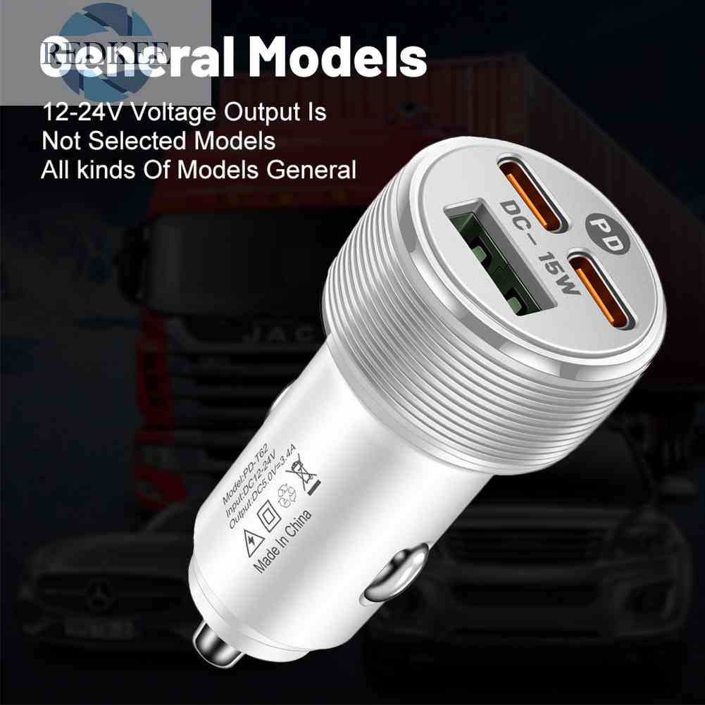 Tẩu Sạc Trên Ô Tô 3 Cổng USB PD Type-C 5V 3A Cho iPhone 14 Pro