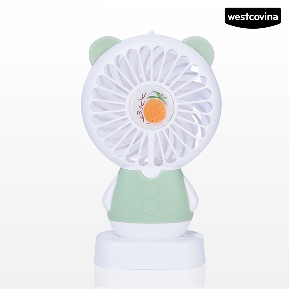 W🅢Quạt Làm Mát Mini Sạc Cổng USB 3 Tốc Độ Có Đèn LED Hình Gấu Dễ Thương