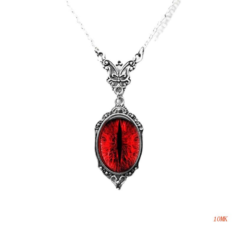 Dây Chuyền Mặt Tròn Hình Đôi Mắt Bằng Kính Cabochon Thủ Công Cho Nữ