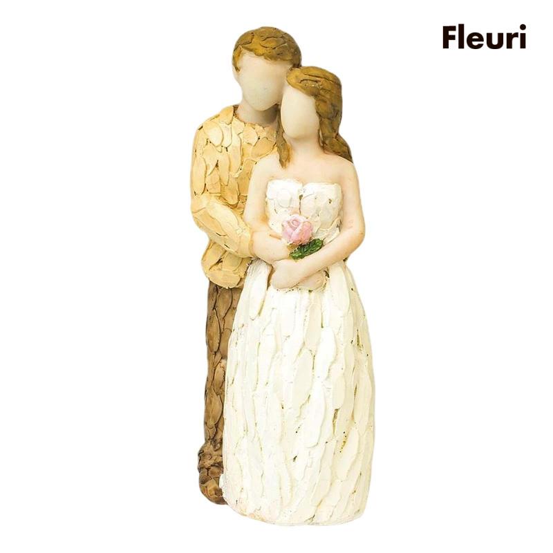 [Fleurir] Tượng Cặp Đôi Bằng Nhựa Resin Trang Trí Bánh Kem Đám Cưới Nhẹ Nhà