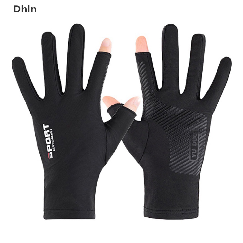 Găng Tay Đạp Xe Vải Lụa Lạnh Thoáng Khí Chống Trượt Chống Tia UV Có Thể Chạm Màn Hình Cảm Ứng