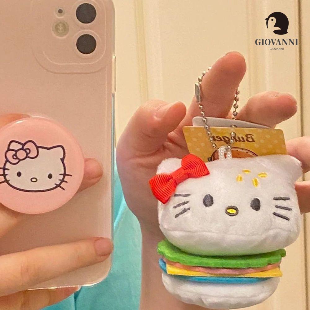 Móc Khóa Hình Mèo Nhồi Bông Xinh Xắn Giá Đỡ