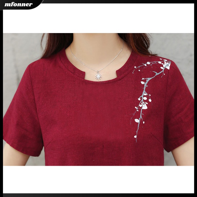 Đầm Tay Ngắn Dáng Rộng In Họa Tiết Hoa Xinh Xắn Thời Trang Cho Nữ