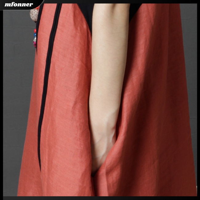 Đầm Cổ Tròn Size Lớn Phối Màu Thời Trang Mùa Hè Cho Nữ