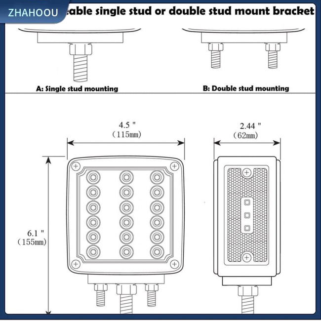 ☃Nhà Cửa☃ 1 Cặp Đèn Tín Hiệu Hai Mặt 39led Cho Xe Tải
