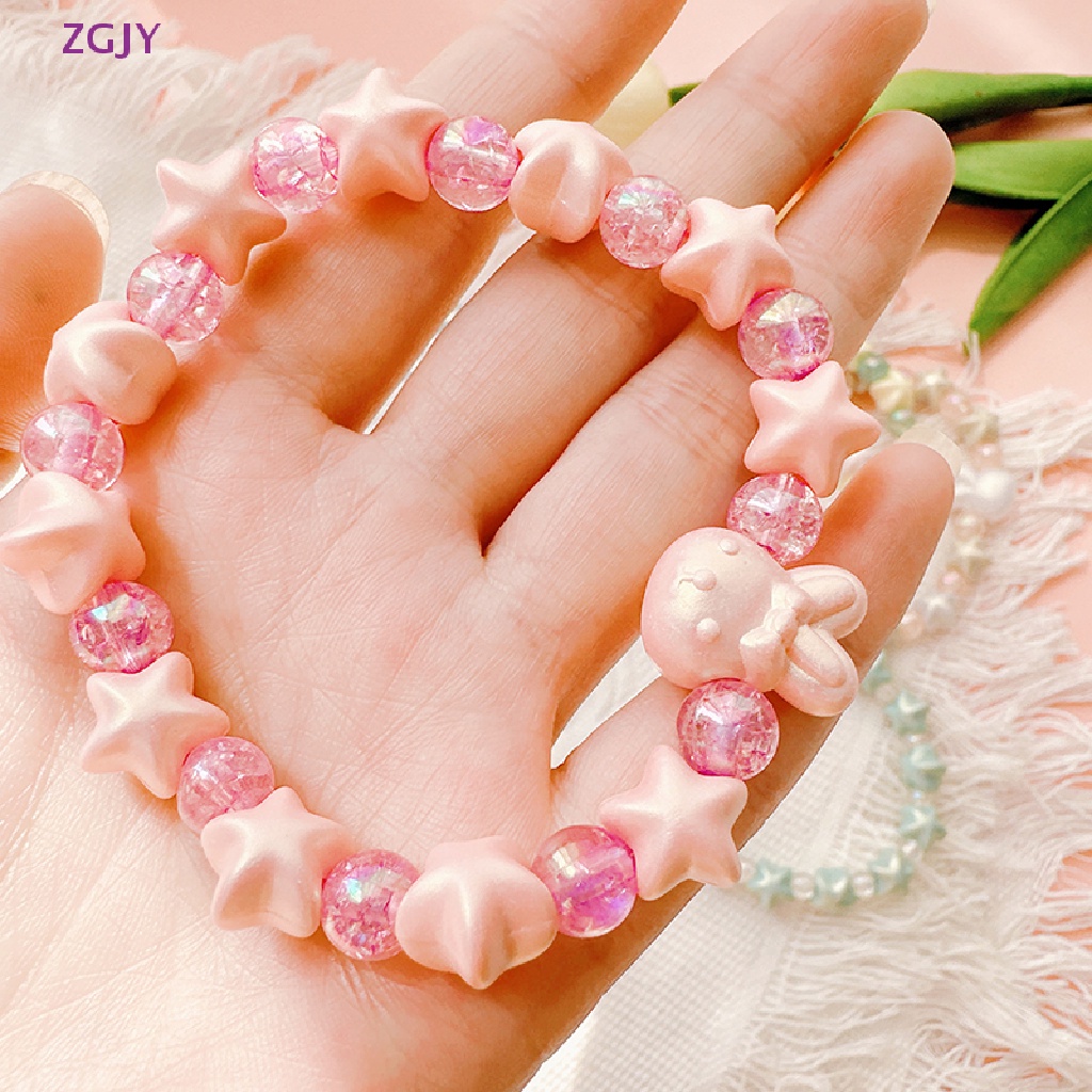 Vòng Tay Chuỗi Hạt Ngọc Trai Mặt Hình Ngôi Sao / Thỏ Nhiều Màu Ngọt Ngào Dễ Thương Cho Nữ Mới