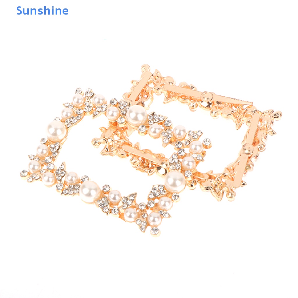 1 Khóa Kẹp Kim Loại Đính Đá / Ngọc Trai Trang Trí Giày Cao Gót