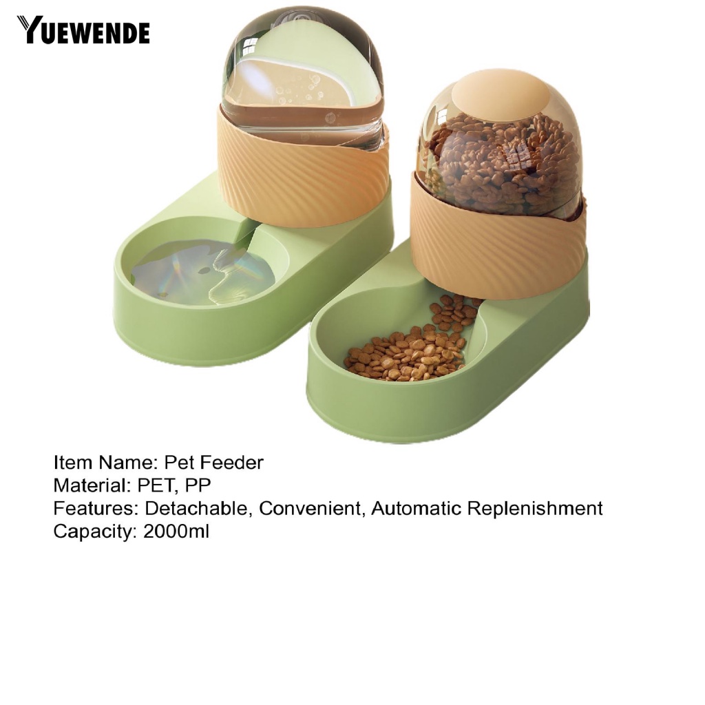 1 Bộ Dụng Cụ Cho Thú Cưng Ăn Tự Động Chia Ngăn Khô Và Ướt