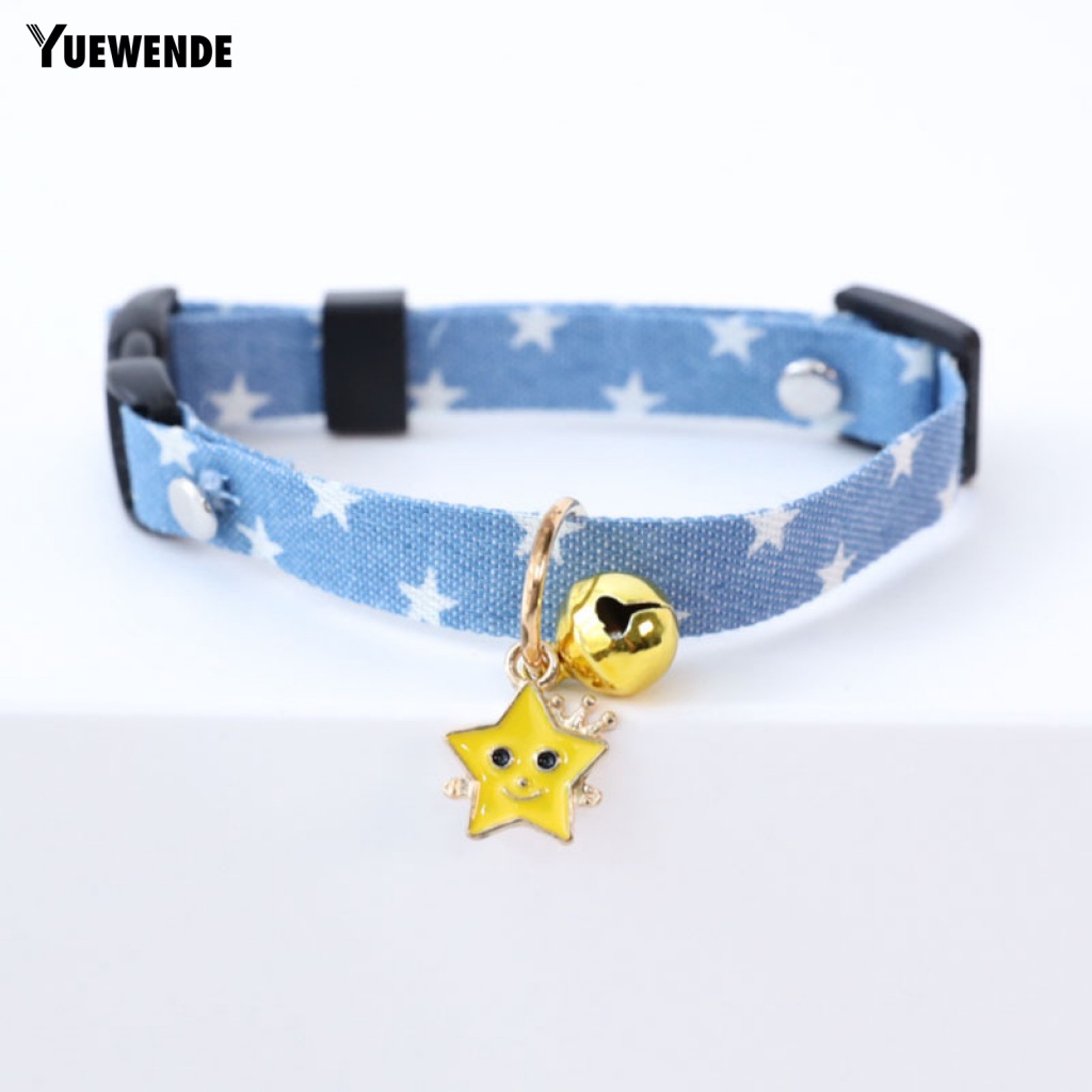 Ye.b Vòng Cổ Chống Mài Mòn Hình Dạng Trái Tim Màu Xanh Lam Có Chuông Đáng Yêu Cho Cún Cưng Hàng Ngày