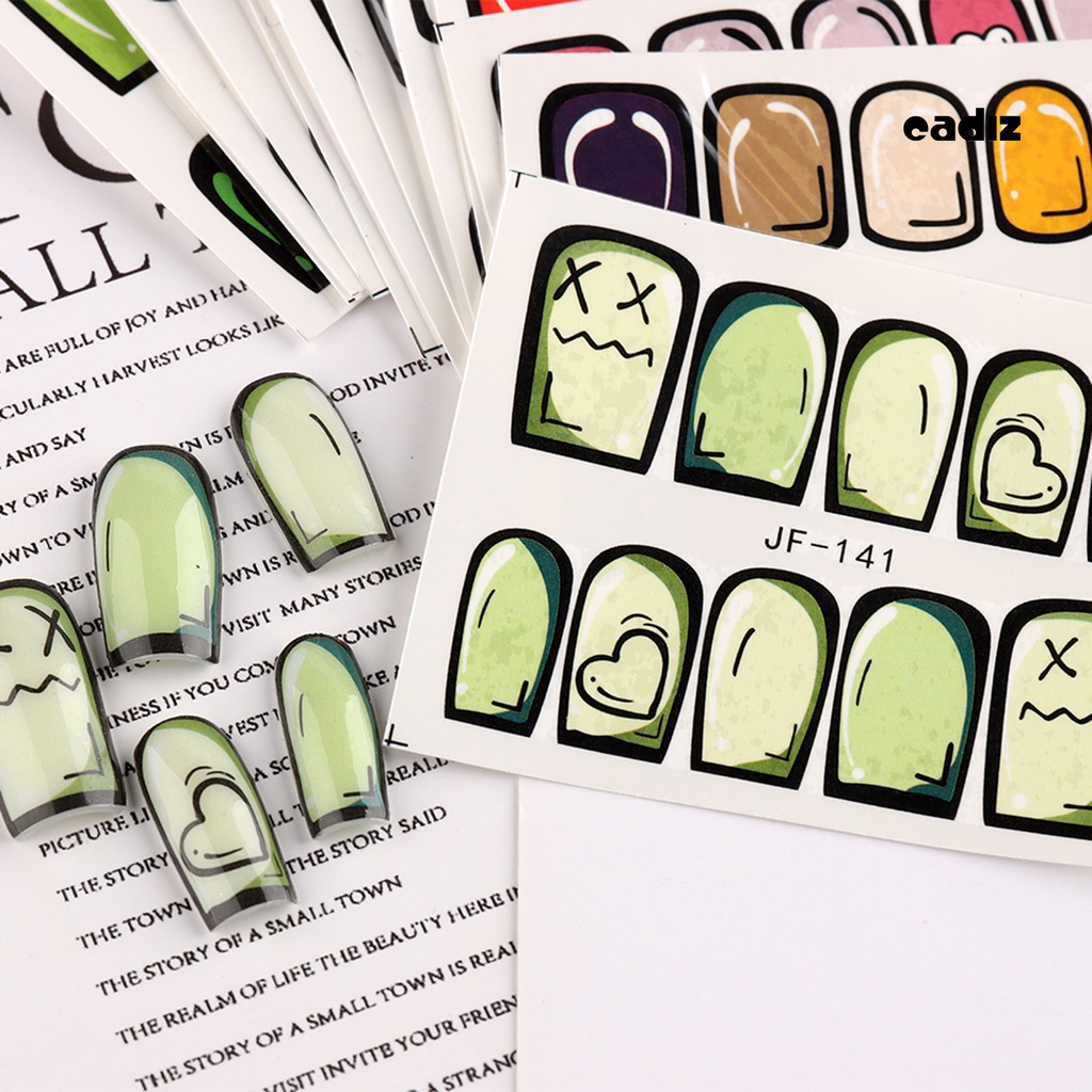 Miếng Dán Trang Trí Móng Tay Dạng Trượt Hiệu Ứng 3D Hoạt Hình Không Phai DIY