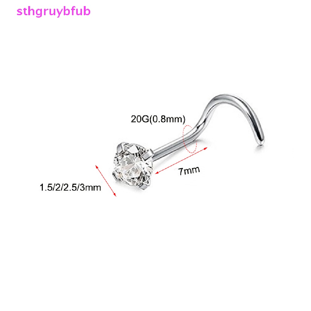 1 Khuyên Mũi Bằng Thép Không Gỉ Đính Pha Lê Thời Trang