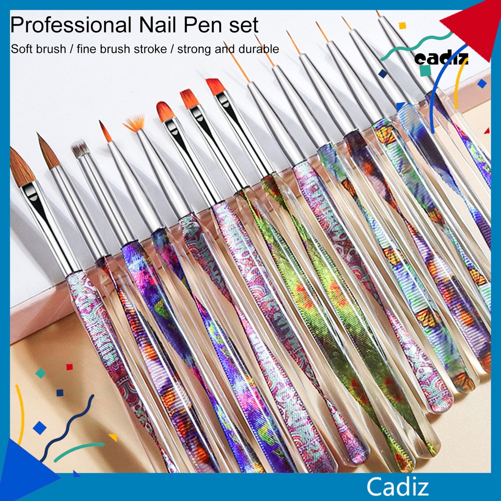 Bút Vẽ Móng Tay Gel UV Đầu Cọ Mềm Không Phai Màu DIY