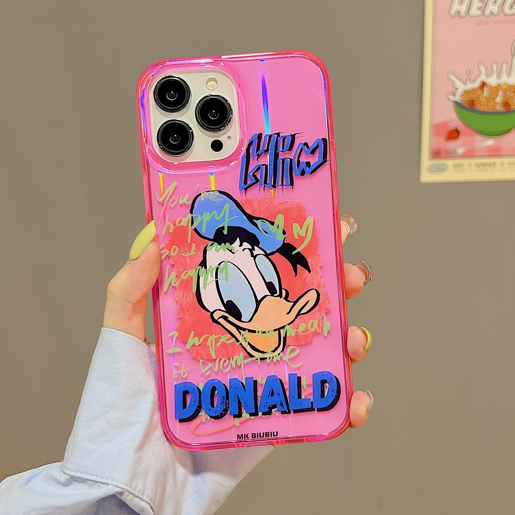 Donald Duck Ốp Điện Thoại TPU Mềm Trong Suốt Dạ Quang In Hình Mickey / Vịt Donald Cho iPhone 14 13 12 Pro Max