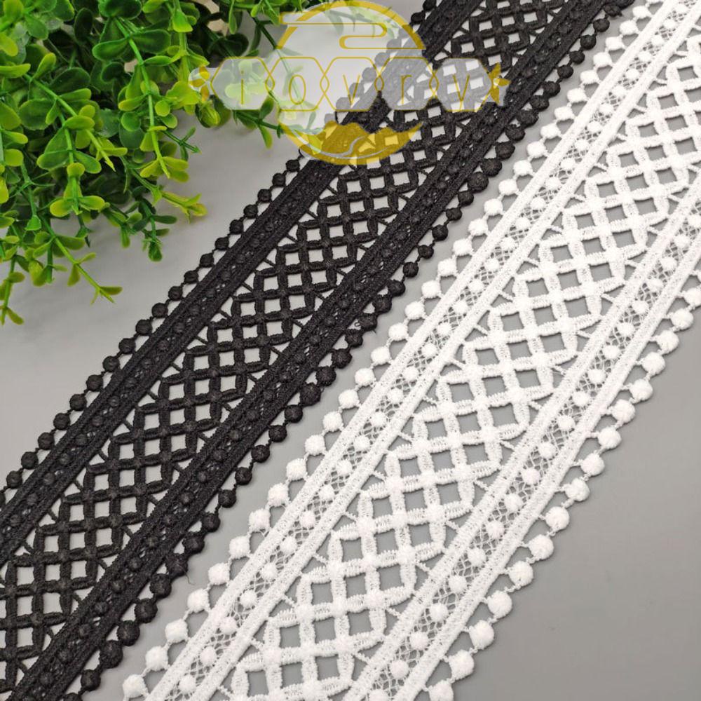 Băng Ren Dệt Kim Màu Ngà Phối Dây Ruy Băng Rỗng May Đầm Lót Cho Nữ