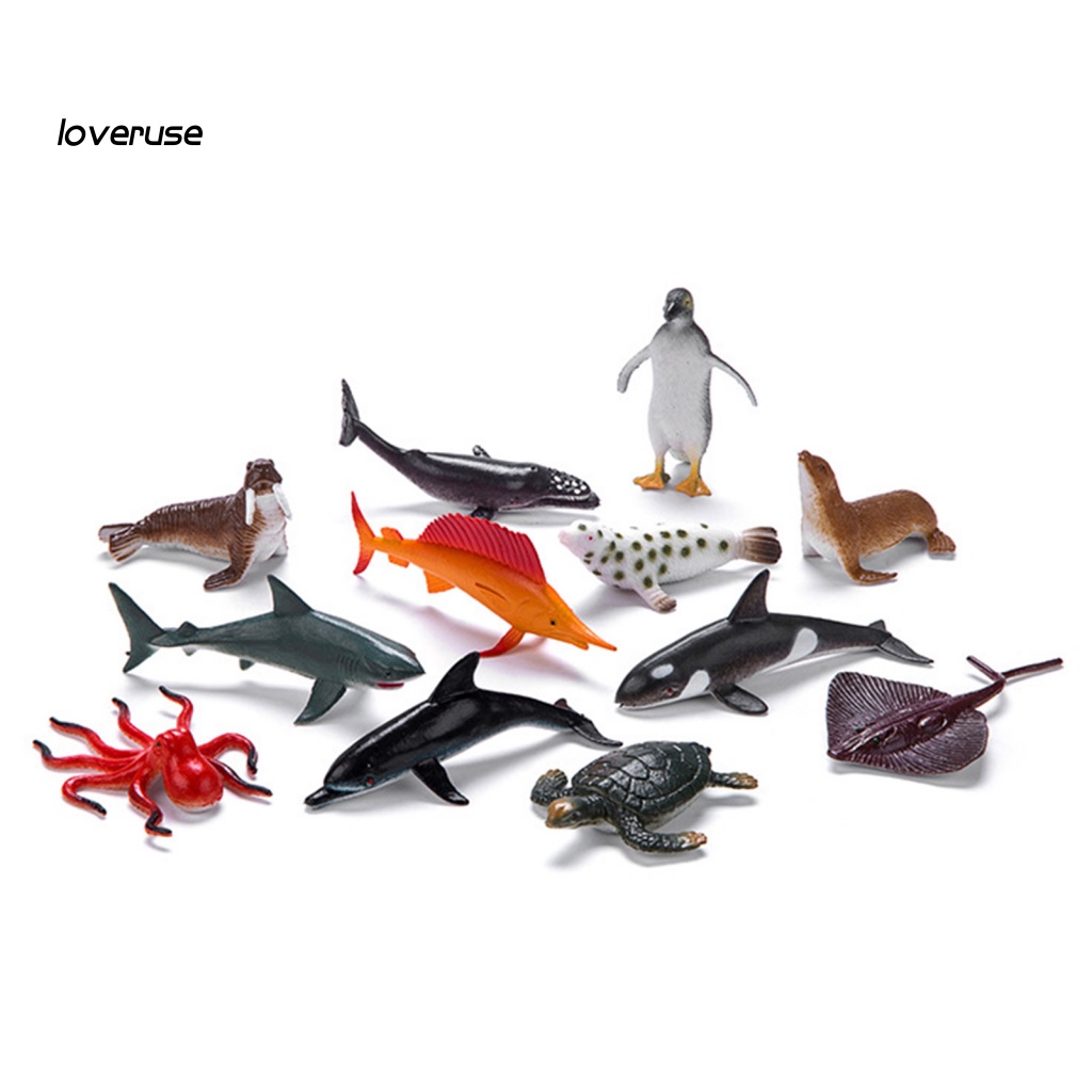 Set 12 Mô Hình Động Vật Biển Dễ Thương