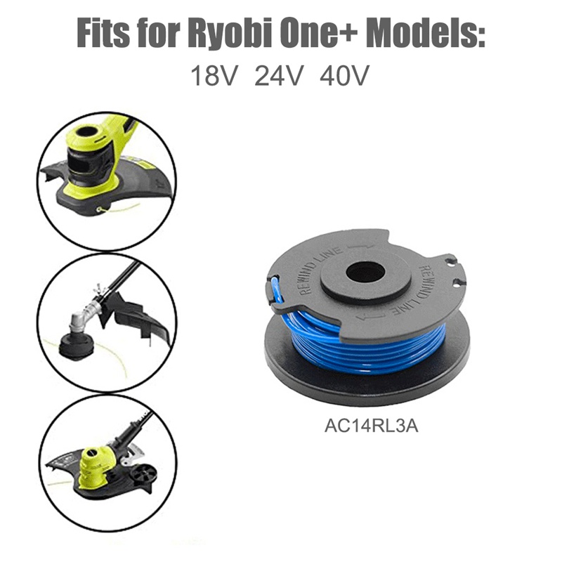 6 gói thay thế ống chỉ cho Ryobi One ” AC14RL3A 18V 24V 40V Tông đơ không dây, Weed Eater Chuỗi tự động cho ăn