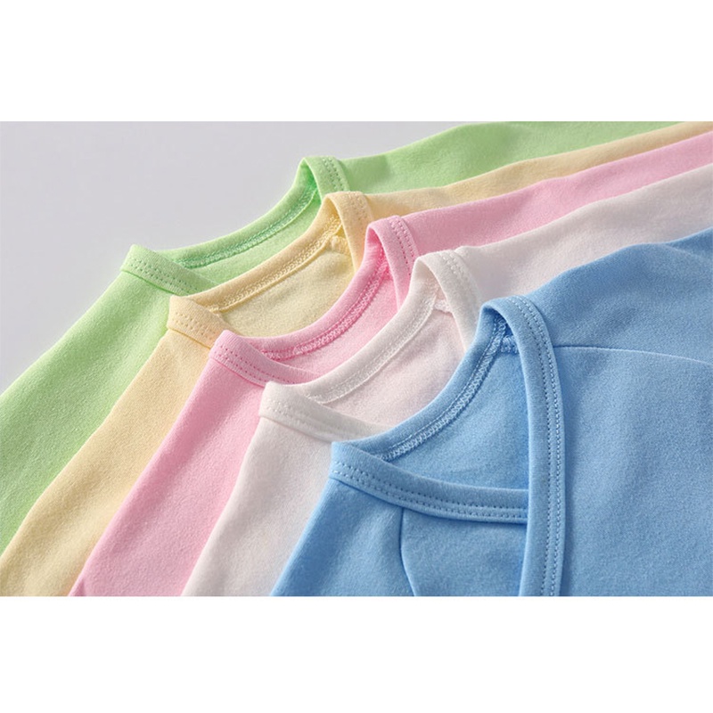 1 Áo Liền Quần Tay Dài Màu Trơn Chất Liệu 100% Cotton Thời Trang Mùa Thu 2022 Cho Bé Sơ Sinh