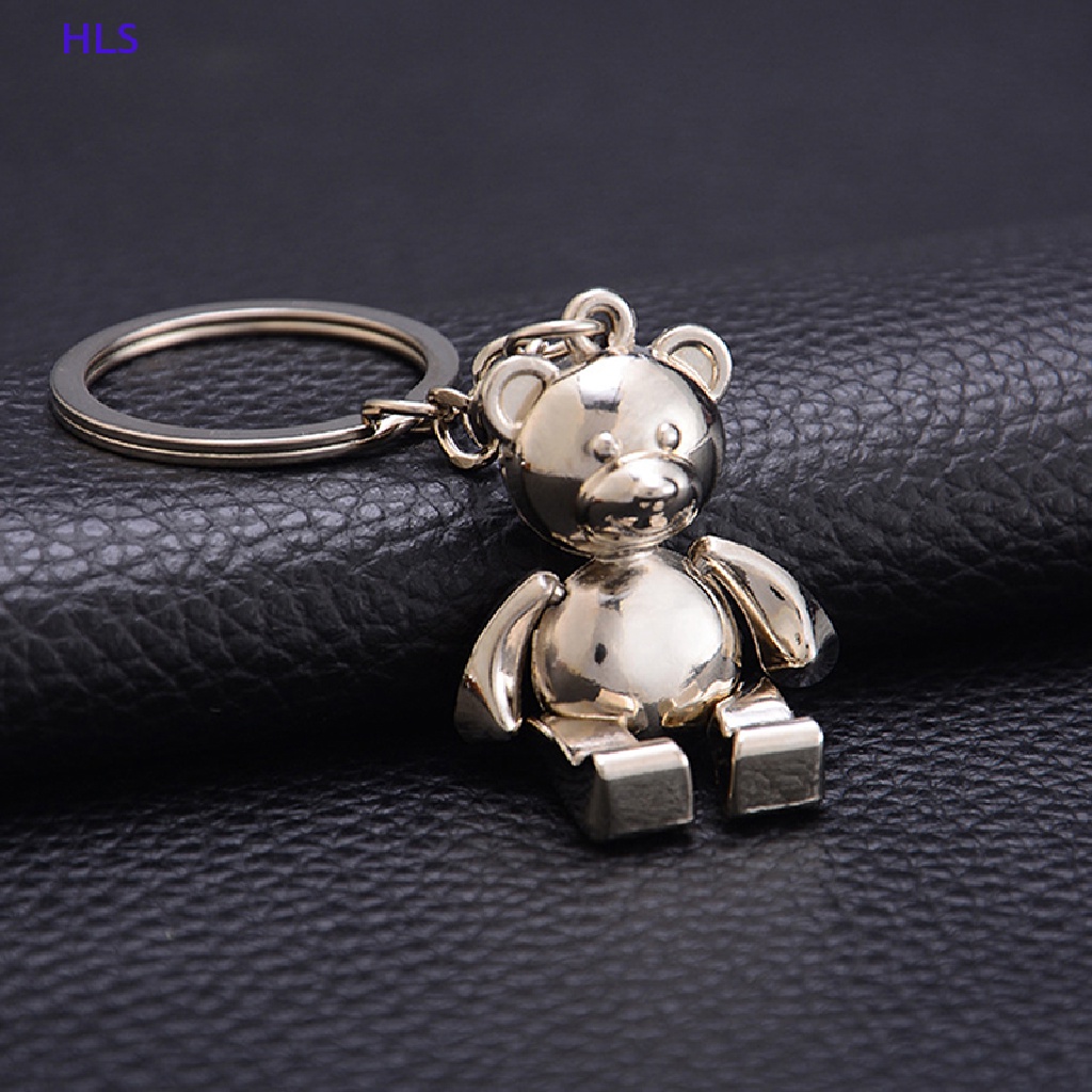 Móc Khóa Hình Gấu 3D Bằng Kim Loại Dễ Thương