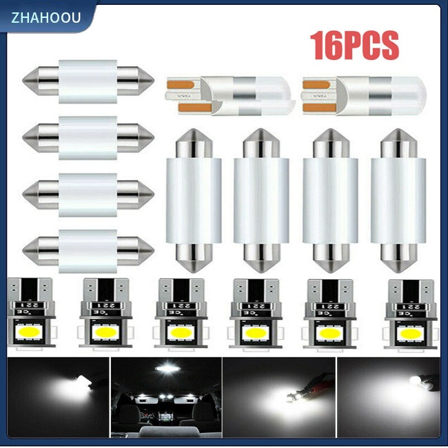 ☃Phụ Kiện Trang Trí Nhà Cửa Kiểu Dáng Dễ Thương Xinh Xắn☃ Set 16 Bóng Đèn Led T10 W5w Cho Xe Ford F250 F350