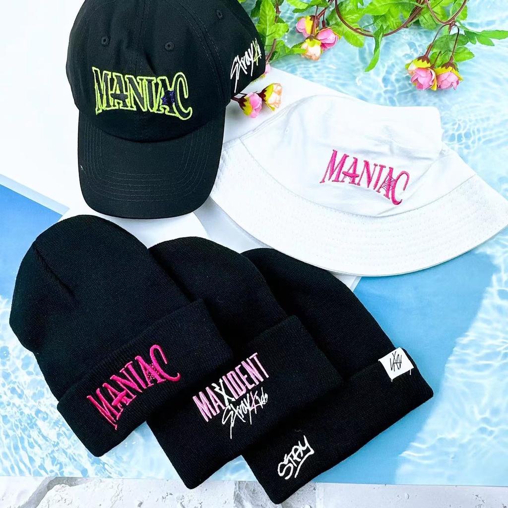 Mũ Len Dệt Kim Thời Trang Thu Đông Nhật Bản Kpop Stray Kids MANIAC Encore