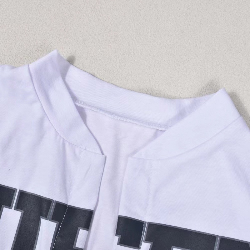 Áo Croptop Ngắn Tay Cổ Chữ V Khoét Sâu Thắt Cà Vạt In Chữ Thời Trang Dành Cho Nữ